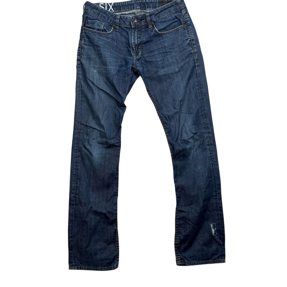 Buffalo‎ David Bitton Six Jeans 30x32 Slim Distressed Straight BDB Stretch Denim